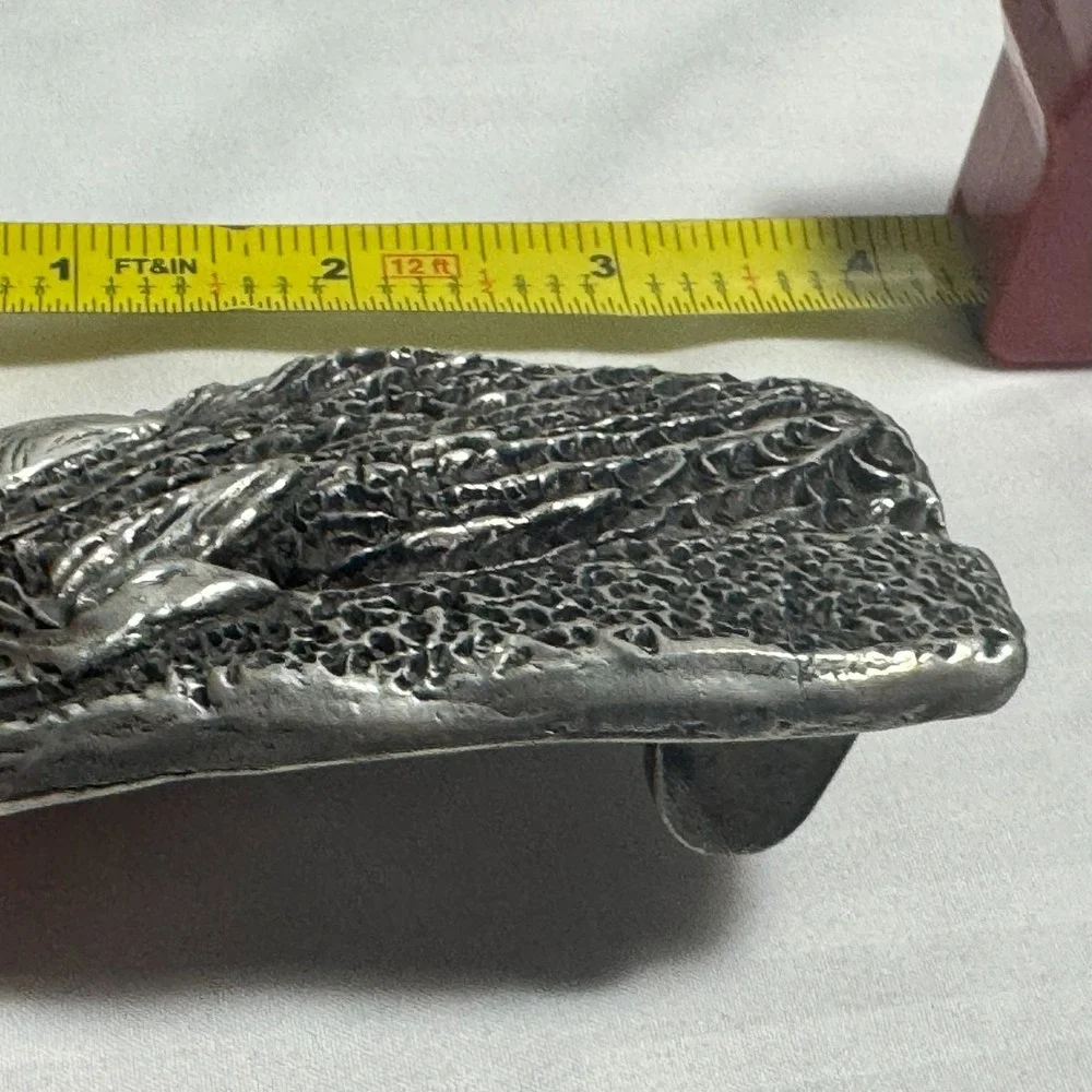 Vintage Heritage Pewter Belt Buckle1009 Ocean Scene Sunset Seagul‎ 3D